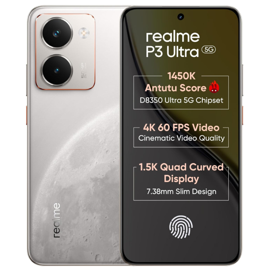 realme P3 Ultra 5G (Glowing Lunar White, 8GB RAM, 128GB Storage)